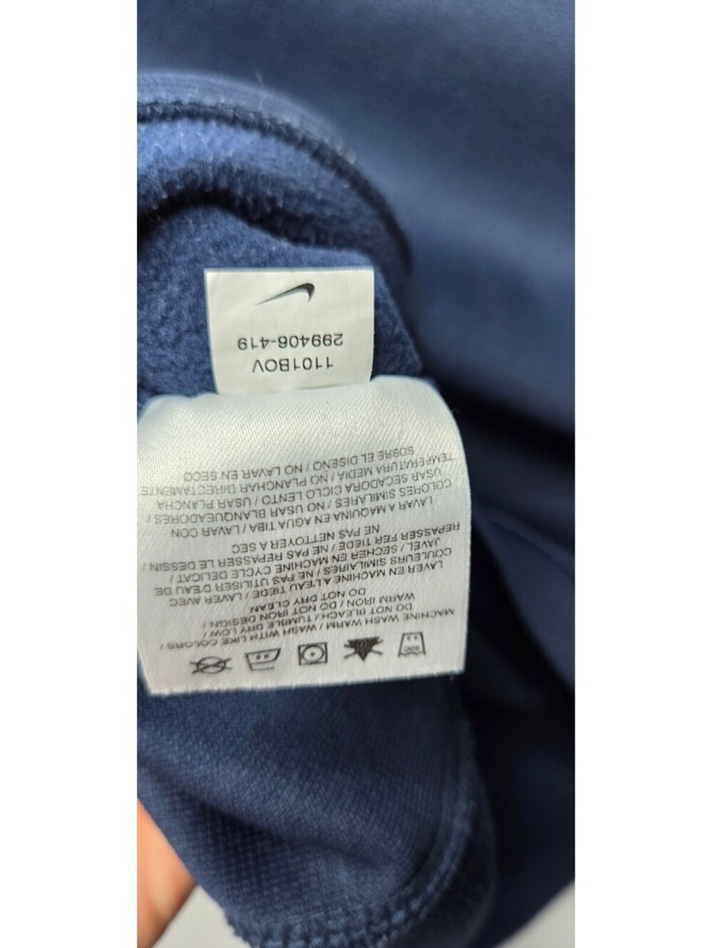 Vintage 2001 Nike Center Swoosh Crewneck XL - Ribbed Navy - Picture 4 of 9